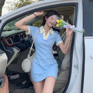 ĐẦM POLO BODY THUN CỔ BẺ