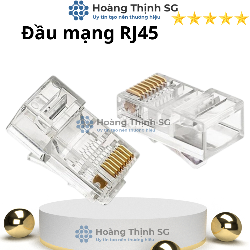 1 Hộp 100 Cái Hạt đầu mạng RJ45 Tenda TD1013C chính hãng - Dùng bấm đầu cho dây mạng cat5 cat5E Cat6 Cat6E
