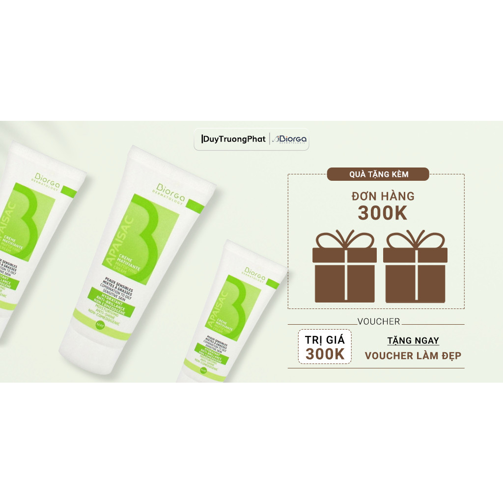 APAISAC BIORGA Mattifying Cream – Kem dưỡng da kiểm soát dầu – 40ml