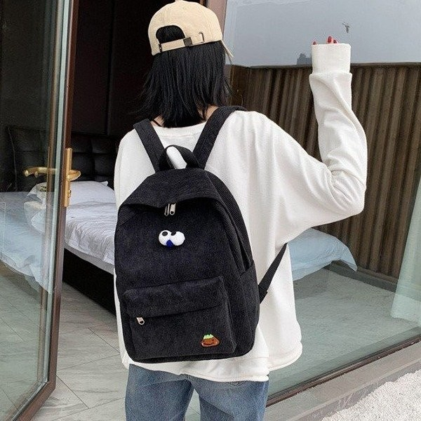 Balo vải nhung phong cách Hàn Quốc đựng laptop, đi du lịch -  B009