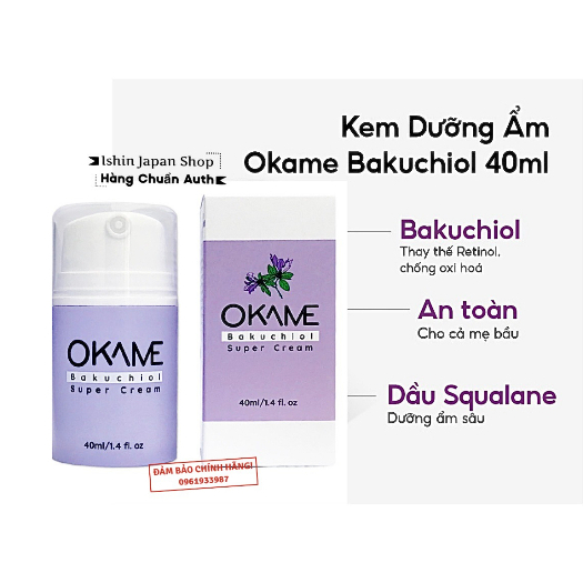 Kem dưỡng chống lão hoá, săn chắc da Okame Bakuchiol Super Cream 40ml (cho cả mẹ bầu)