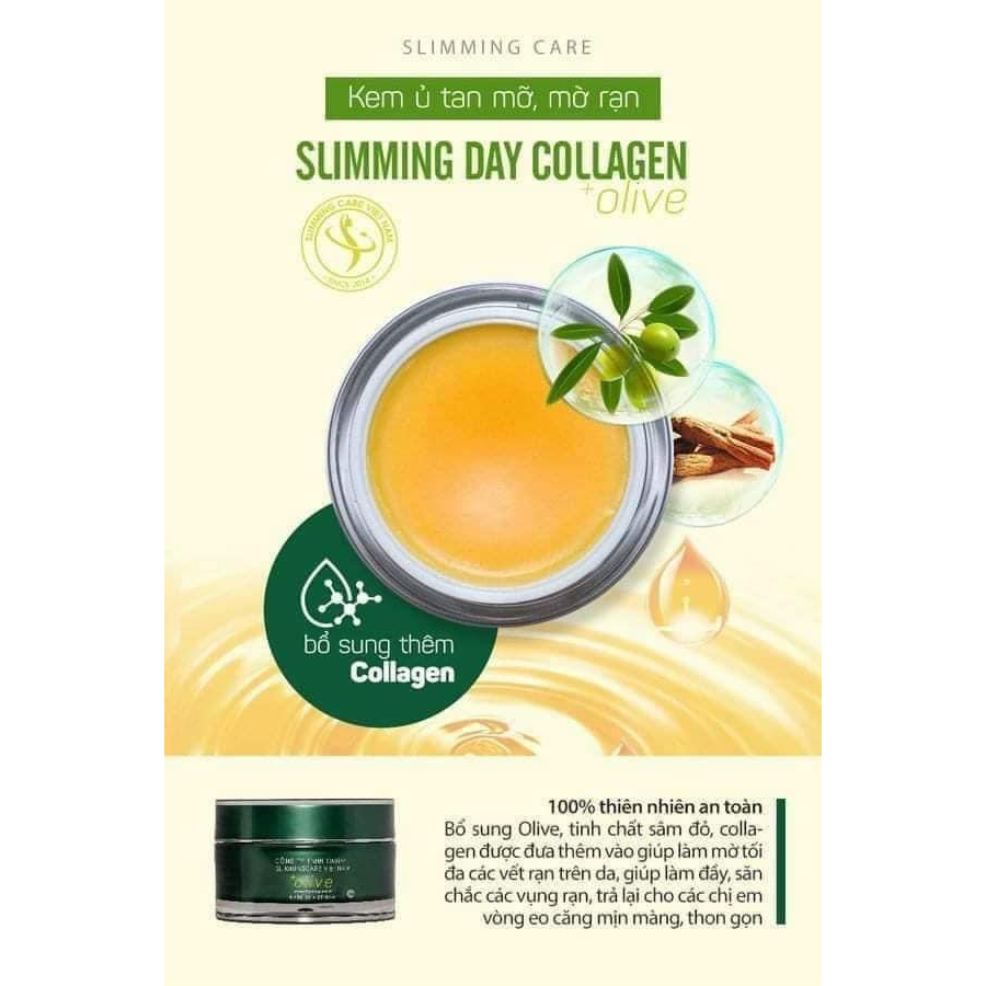Kem Tan Mỡ Mờ Rạn Slimming Care Slimming Day Collagen 200g, Tái Tạo Da Chống Nhăn Làm Mờ Vết Thâm