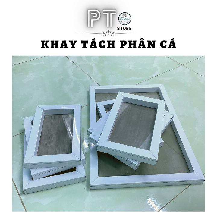 khay tách phân cá khung nhôm lưới inox không rỉ