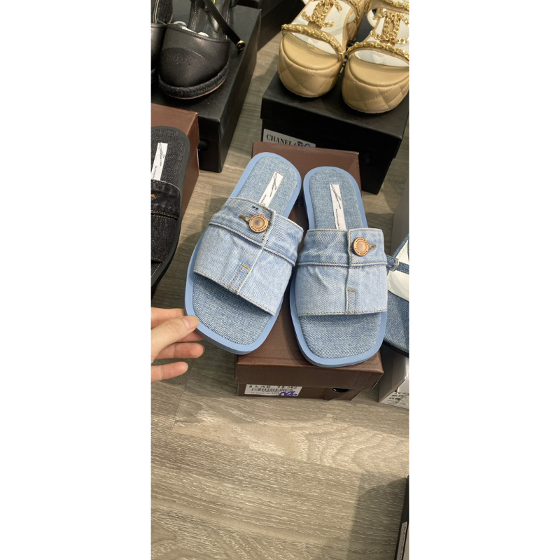 Dép lê vải bò khuy 3 màu hot denim