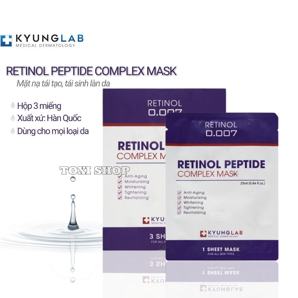 Retinol, mặt nạ retinol KyungLab 25ml tái tạo da mặt, Retinol Peptide Complex Mask trắng da, săn chắc, căng mịn