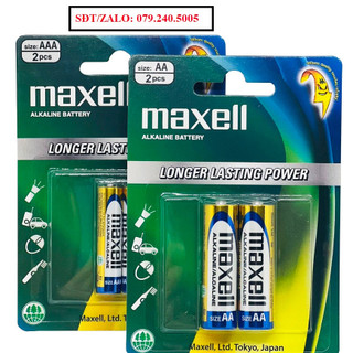 Pin aa maxell alkaline 1.5v vỉ 2 viên - chính hãng | pin 2a, pin máy đo huyết áp bắp tay, pin micro