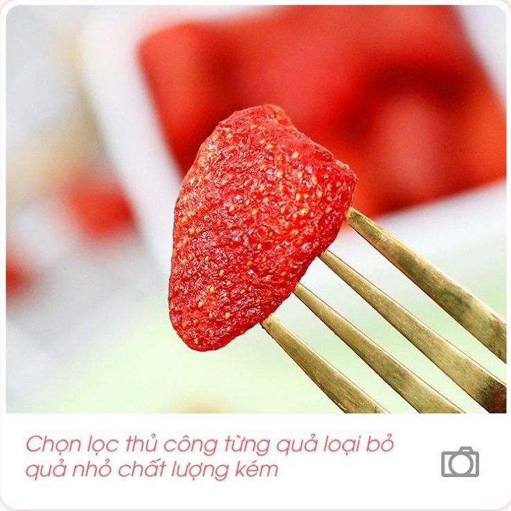 Dâu tây sấy dẻo không đường Nhà Lá/ Trái cây sấy dẻo nguyên vị HOA QUẢ SẤY DẺO/ ăn vặt dinh dưỡng