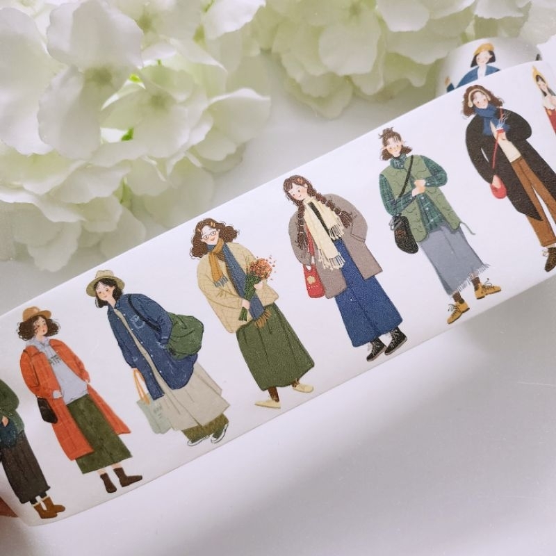 Krisna.room ♡ Xiyuer studio- Chu kì 70cm cuộn băng dán hình cô gái dễ thương
