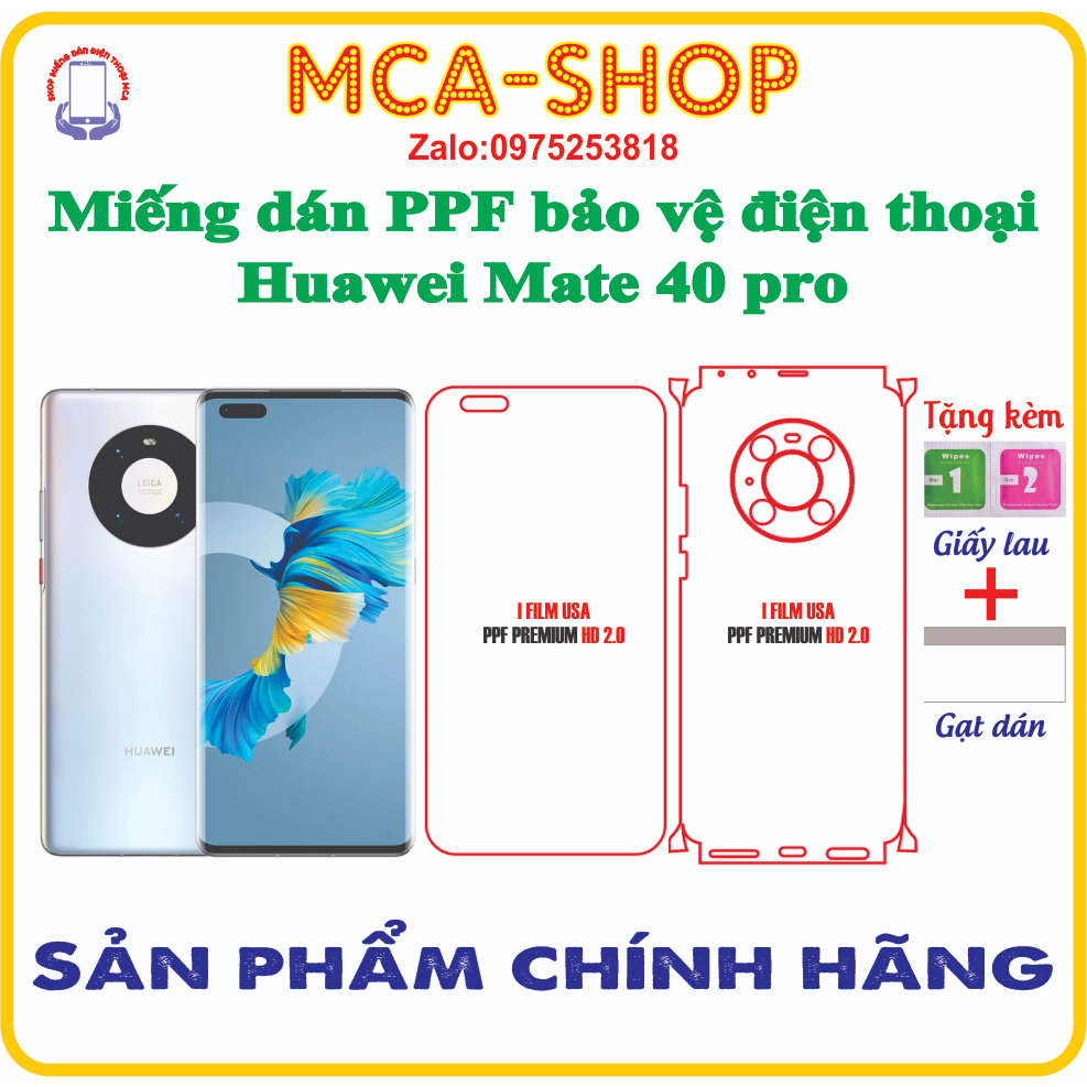 Miếng dán ppf bảo vệ điện thoại Huawei Mate 40 Pro (Mate40 pro/Mate 40pro)