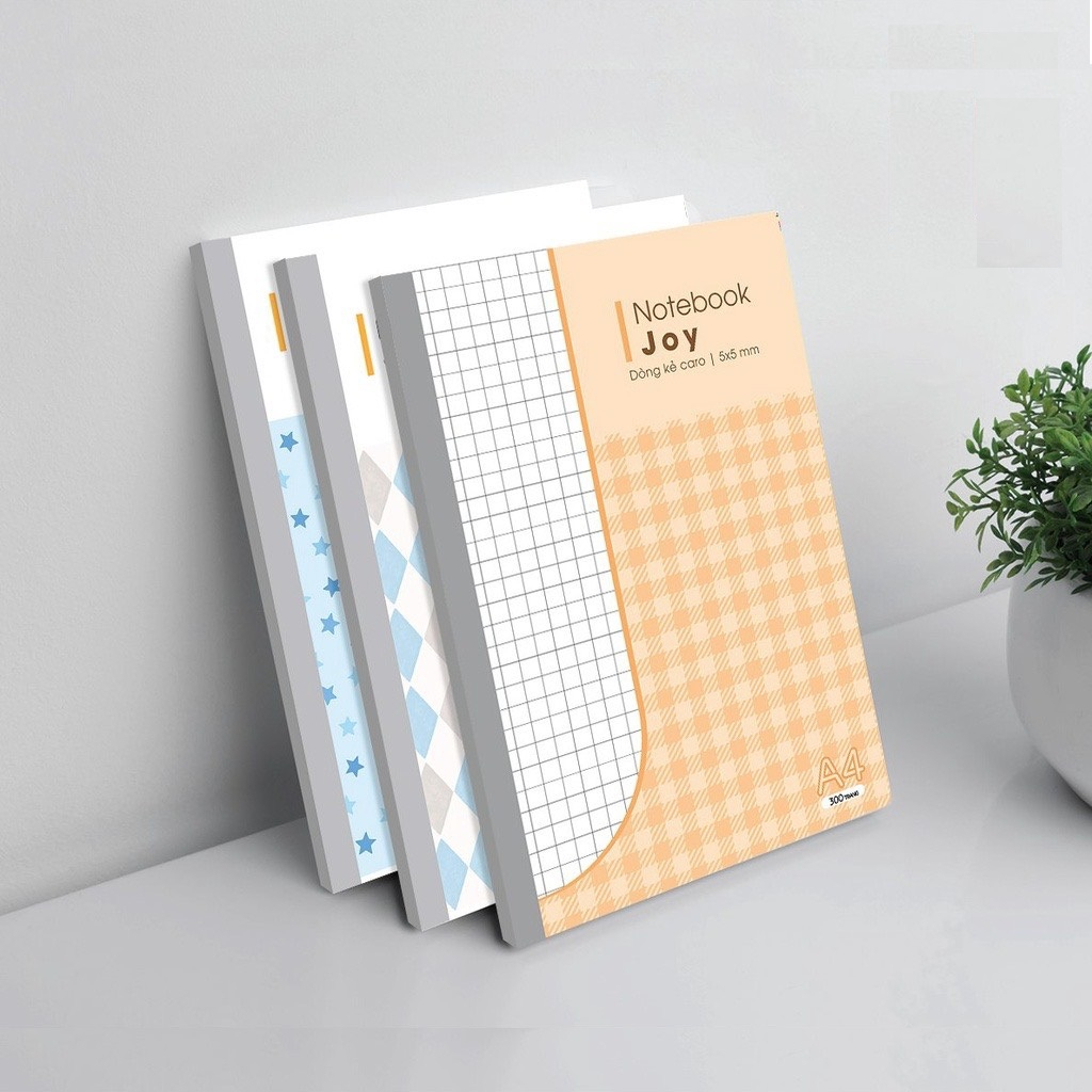 [MẪU MỚI 2023] Sổ may gáy caro bìa bồi JOY A4 Hải Tiến 200 trang 5020