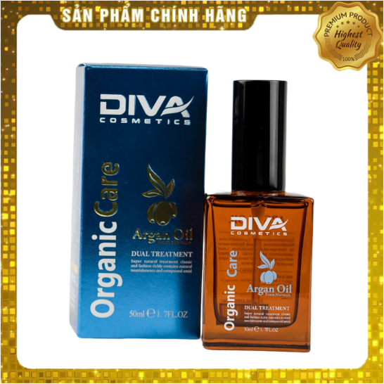 Tinh Dầu dưỡng tóc Diva Argan Oil 50ml ngăn gãy rụng serum tóc uốn nhuộm khô xơ phục hồi hư tổn tinh chất chăm sóc