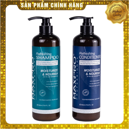 Dầu gội xả dưỡng tóc mềm mượt, giảm gàu ngăn gãy rụng phục hồi tóc hư tổn Maxipro 500/800ml