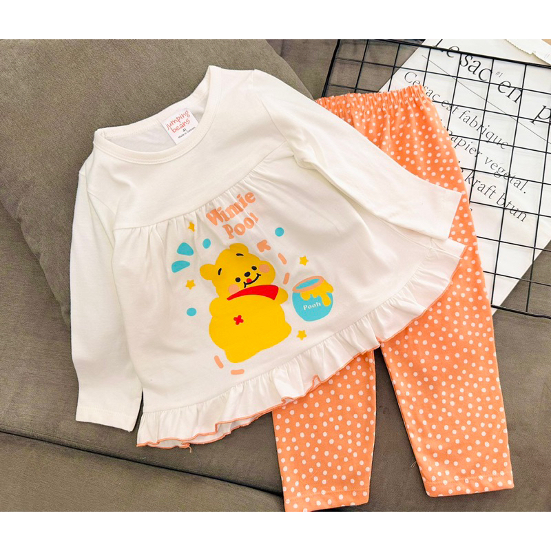 10-22kg | Bộ ngủ dài babydoll bé gái thun cotton