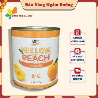 Đào Vàng Ngâm Đường Hàn Quốc Đóng Hộp 820g - Đào NongWoo
