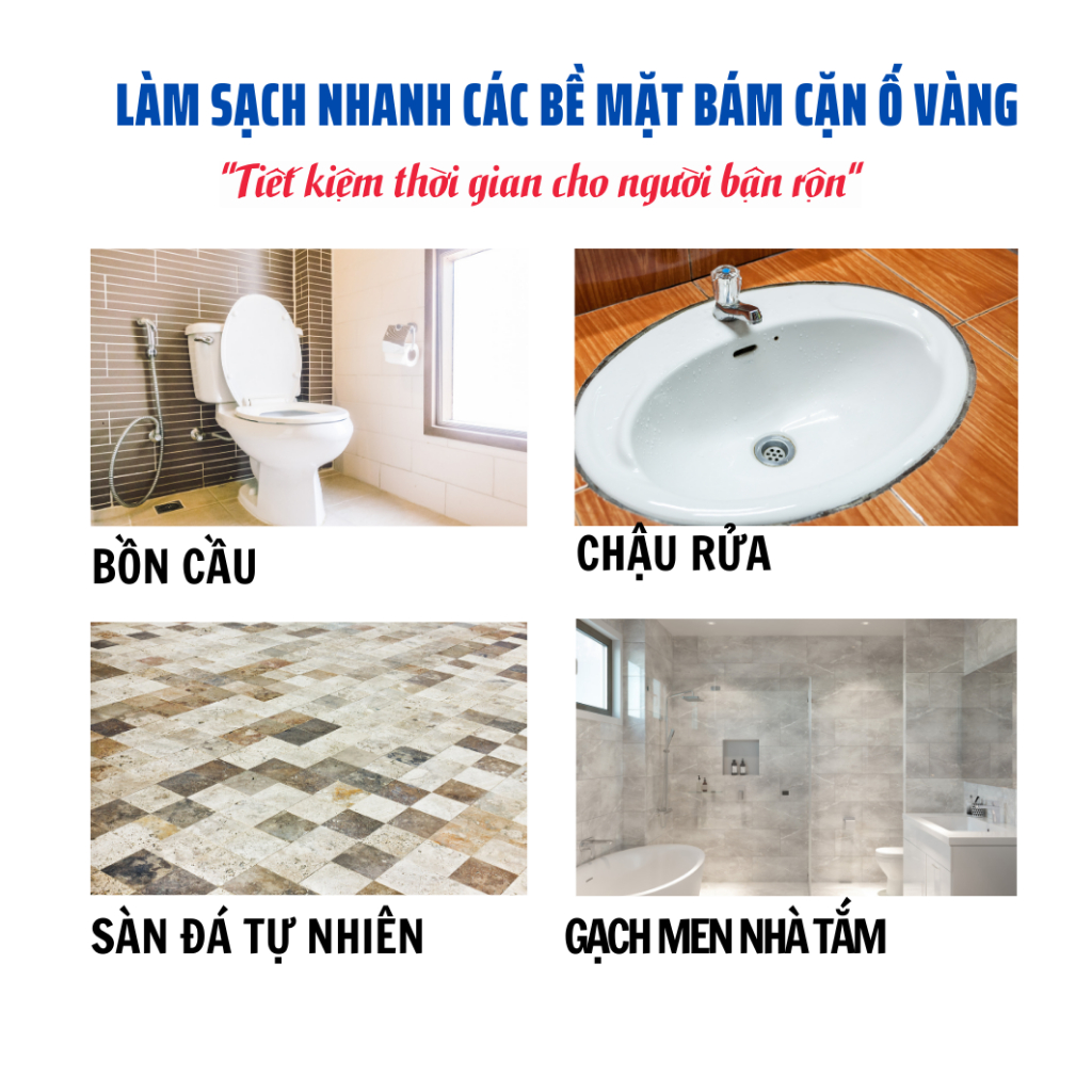 [Chuyên dụng] Nước tẩy bồn cầu gốm sứ gạch men sàn nhà FasterCera 500ml đánh bay ố vàng, hương Hoa Ly dịu nhẹ