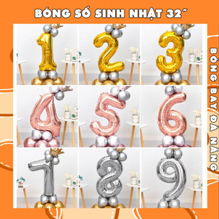 Bóng bay số tuổi tráng nhôm cỡ lớn 80cm trang trí sinh nhật đầy tháng thôi nôi BÓNG BAY ĐÀ NẴNG