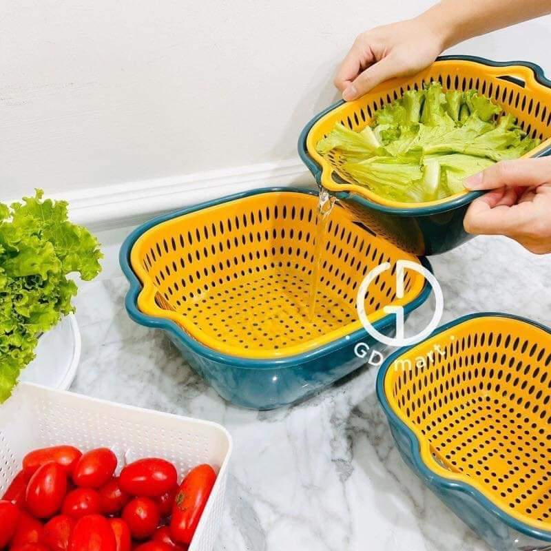 Bộ Rổ 6 Món Kèm Chậu Chất Liệu Nhựa Cao Cấp, Đựng Đồ Đa Năng
