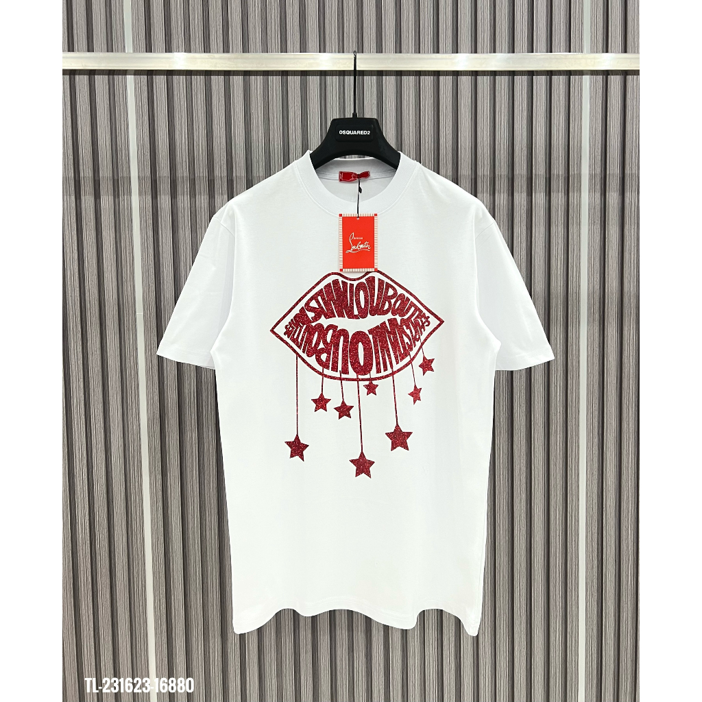 🔥Hot🔥Áo thun Louboutin in hình nhũ 2 mặt thiết kế hot trend Nam nữ New 2023