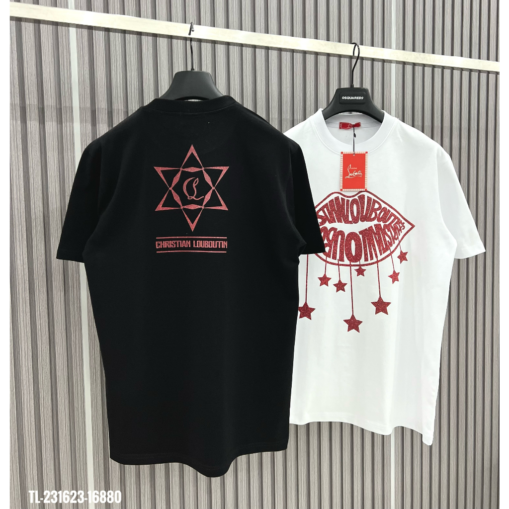 🔥Hot🔥Áo thun Louboutin in hình nhũ 2 mặt thiết kế hot trend Nam nữ New 2023