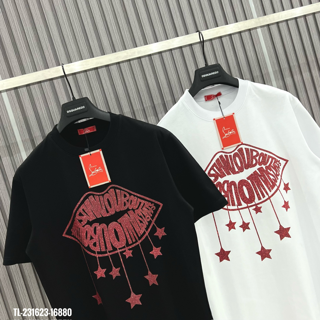 🔥Hot🔥Áo thun Louboutin in hình nhũ 2 mặt thiết kế hot trend Nam nữ New 2023
