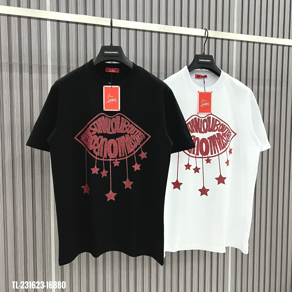 🔥Hot🔥Áo thun Louboutin in hình nhũ 2 mặt thiết kế hot trend Nam nữ New 2023