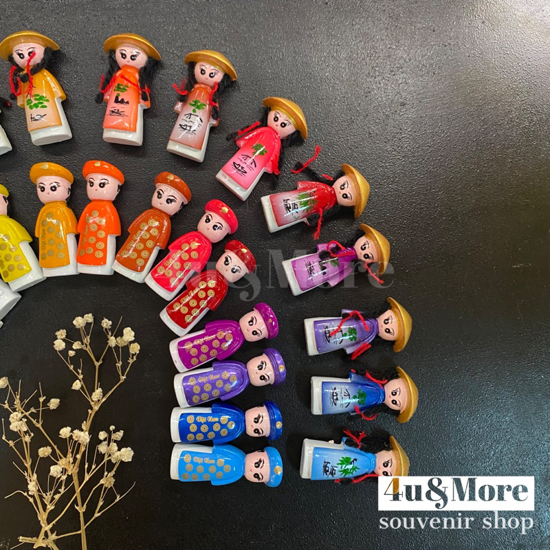 Dính nam châm gốm áo dài dân tộc đôi nam nữ