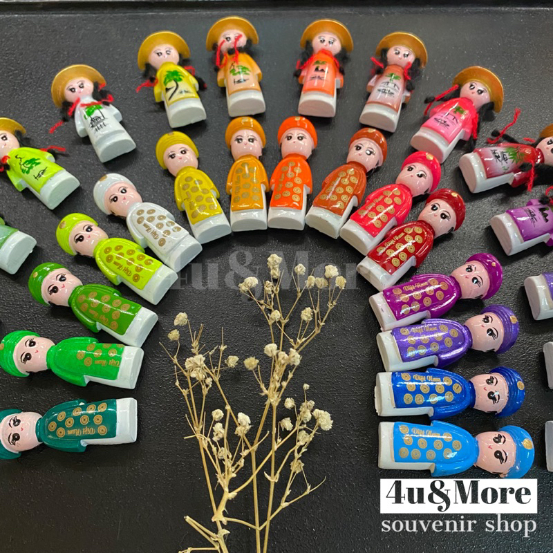 Dính nam châm gốm áo dài dân tộc đôi nam nữ