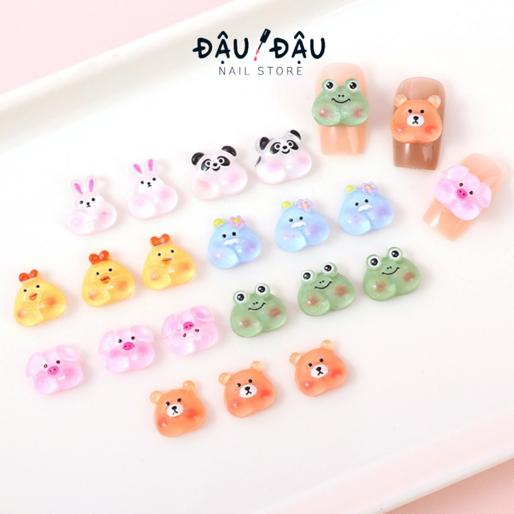 Charm Hình Thú Đính Móng Dễ Thương Đáng Yêu Bằng Nhựa Cực Bóng