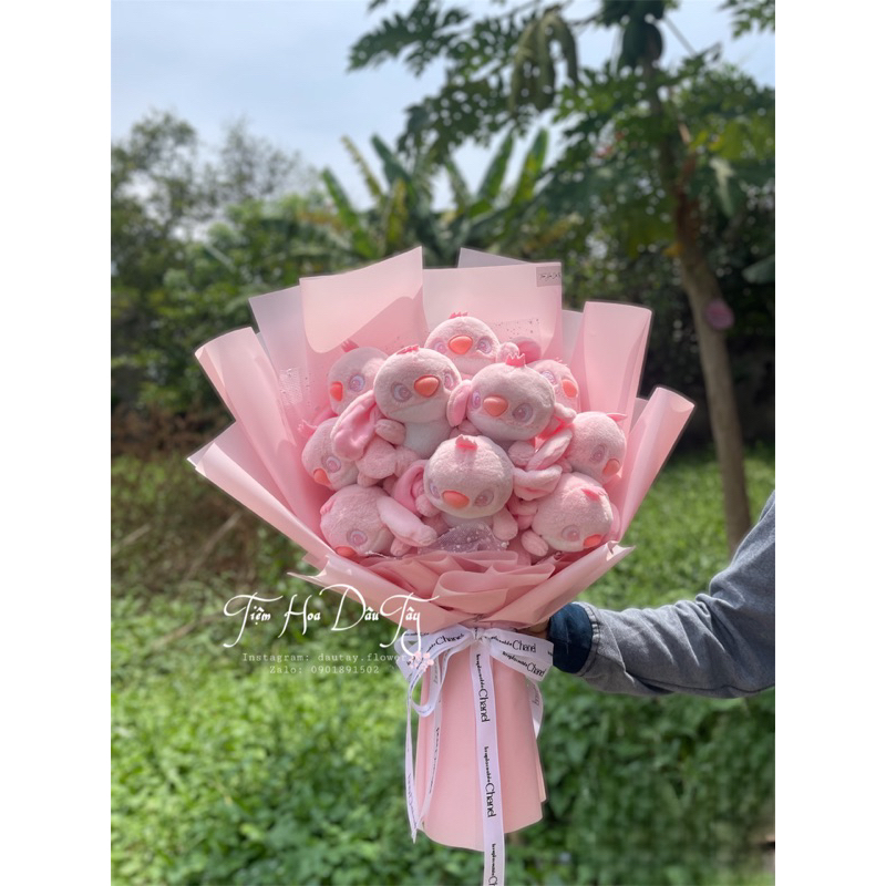 BÓ HOA GẤU STICK 5 - 10 con cực dễ thương (tặng kèm đèn thiệp)