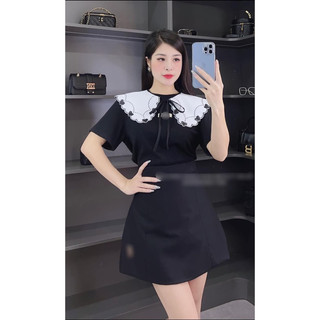 bigsize 55-90kg sét cổ thêu phối chân váy