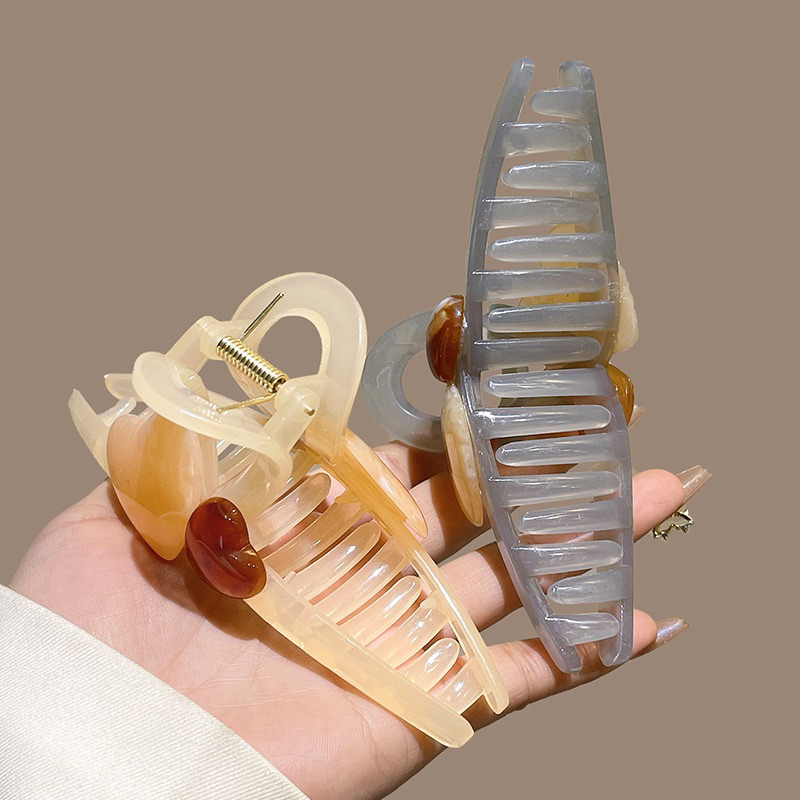 kẹp gắp màu xà cừ đính trái tim xinh xắn, gắp tóc phong cách hàn quốc