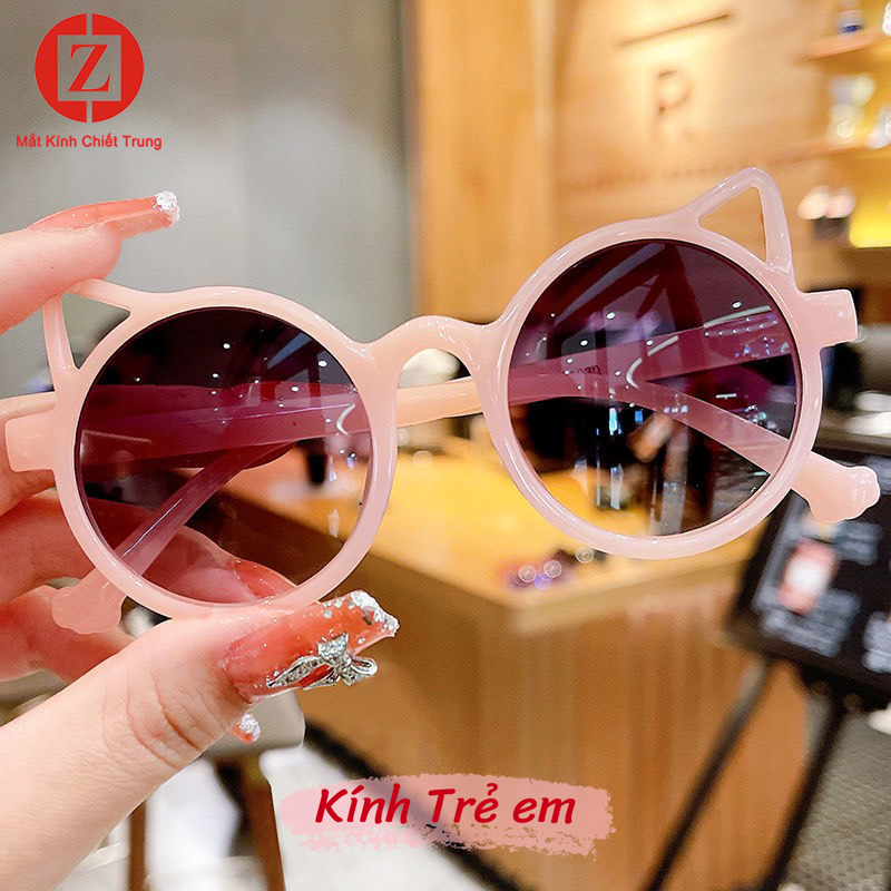 Kính Râm thời trang chống nắng choTrẻ Em form tai mèo màu trong mã H6601