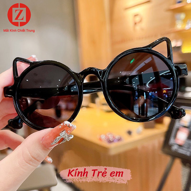 Kính Râm thời trang chống nắng choTrẻ Em form tai mèo màu trong mã H6601