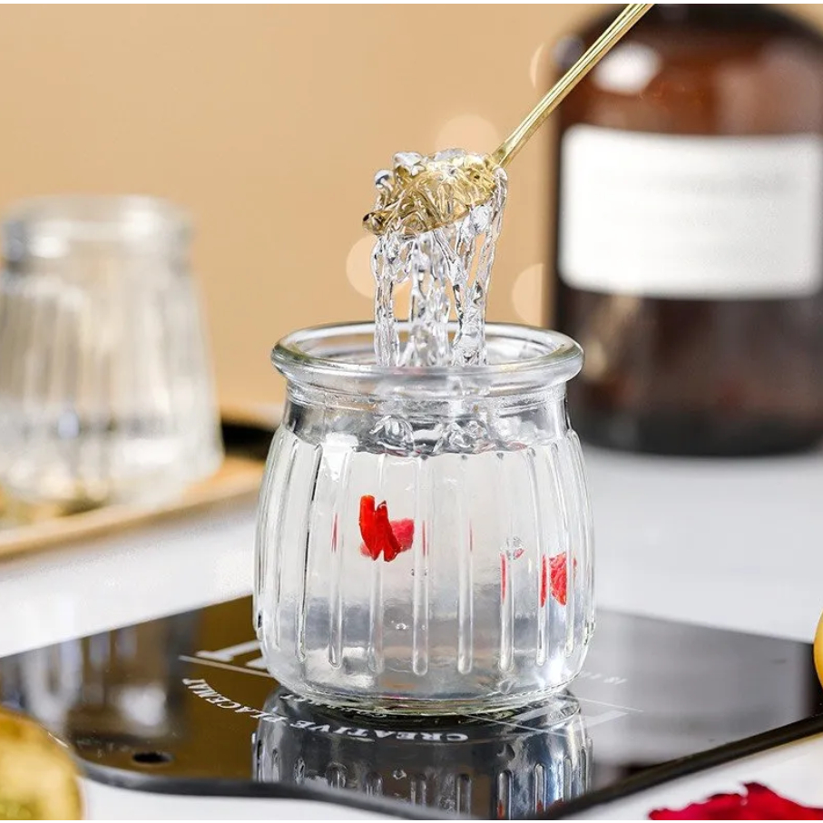 SET 12 HŨ THỦY TINH CHƯNG YẾN, LÀM SỮA CHUA, PANNA COTTA VÂN SỌC SANG TRỌNG CÓ NẮP ĐẬY - DUNG TÍCH 120ML