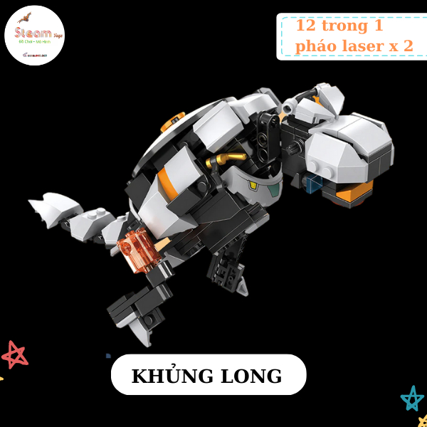 Đồ Chơi Lắp Ráp LEGO's 12in1 Ghép Mô Hình TÀU CHIẾN, Wrecking Ball CHUỘT HAMSTER, XE TĂNG, KHỦNG LONG