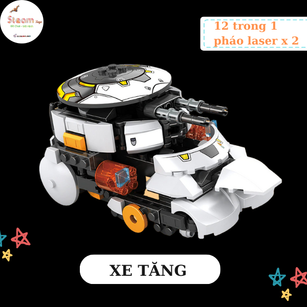 Đồ Chơi Lắp Ráp LEGO's 12in1 Ghép Mô Hình TÀU CHIẾN, Wrecking Ball CHUỘT HAMSTER, XE TĂNG, KHỦNG LONG