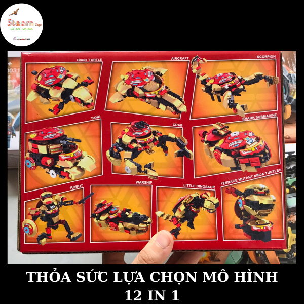 Đồ Chơi Lắp Ráp LEGO's 12in1 Ghép Mô Hình TÀU CHIẾN, Wrecking Ball CHUỘT HAMSTER, XE TĂNG, KHỦNG LONG