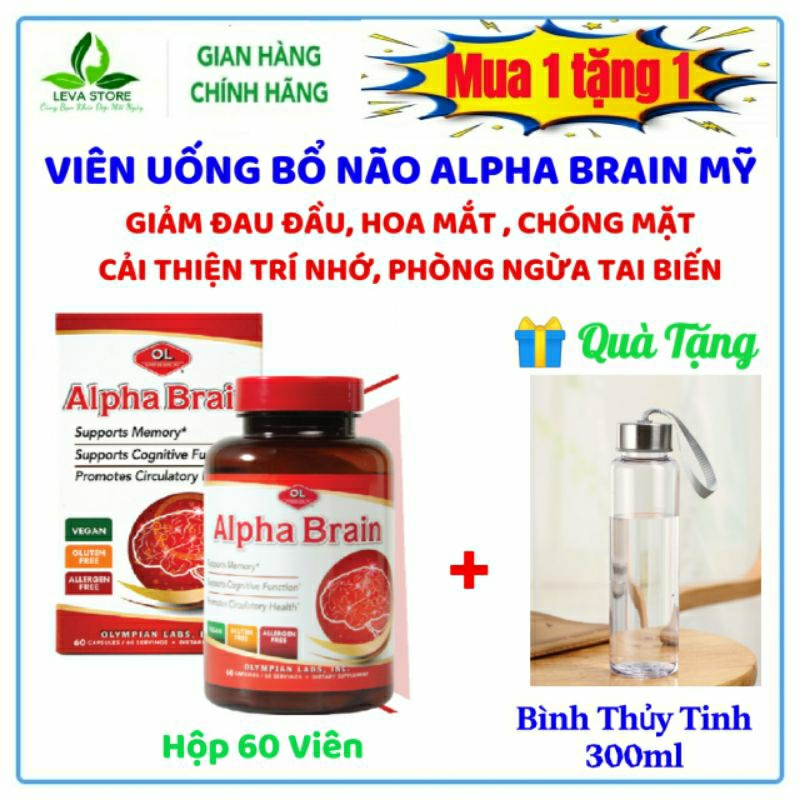 ✔️️️[Hàng Chính Hãng] Alpha Brain - Viên uống bổ não, hỗ trợ tuần hoàn não, giảm hoa mắt chóng mặt, cải thiện trí nhớ.