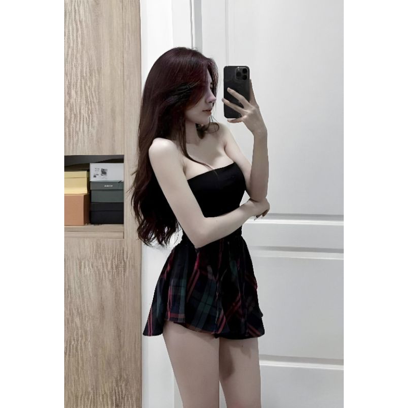 Set quần váy xoè cúp ngực siêu xinh ( ảnh thật trải sàn )