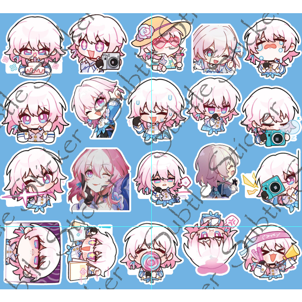 - Set 10/15/20 Sticker March 7th/ March 7/ M7 Honkai Star Rail game Honkai:Star Rail dán trang trí