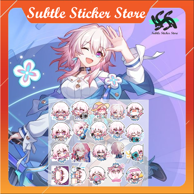 - Set 10/15/20 Sticker March 7th/ March 7/ M7 Honkai Star Rail game Honkai:Star Rail dán trang trí