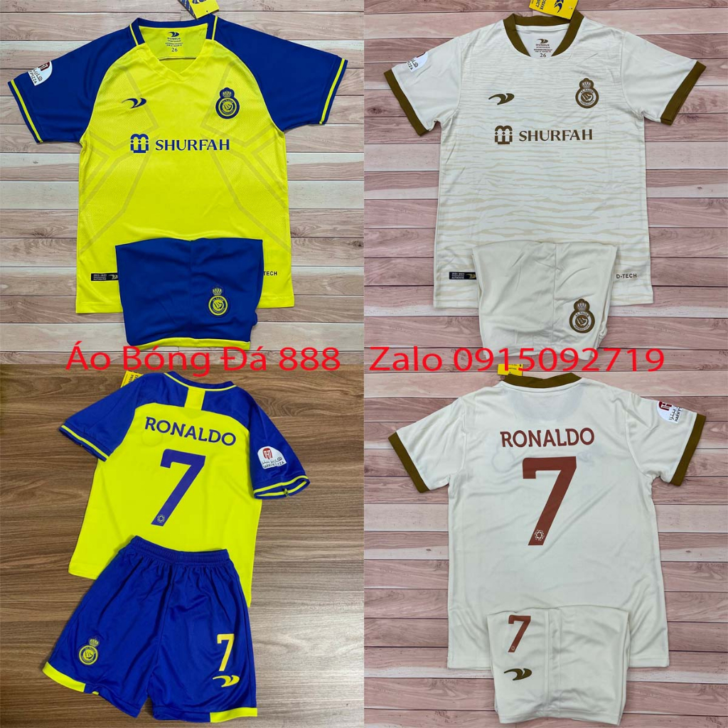 Áo Bóng Đá Trẻ Em CLB Al Nassr - Chuẩn Mẫu Thi Đấu - Vải Polyester Gai Thái
