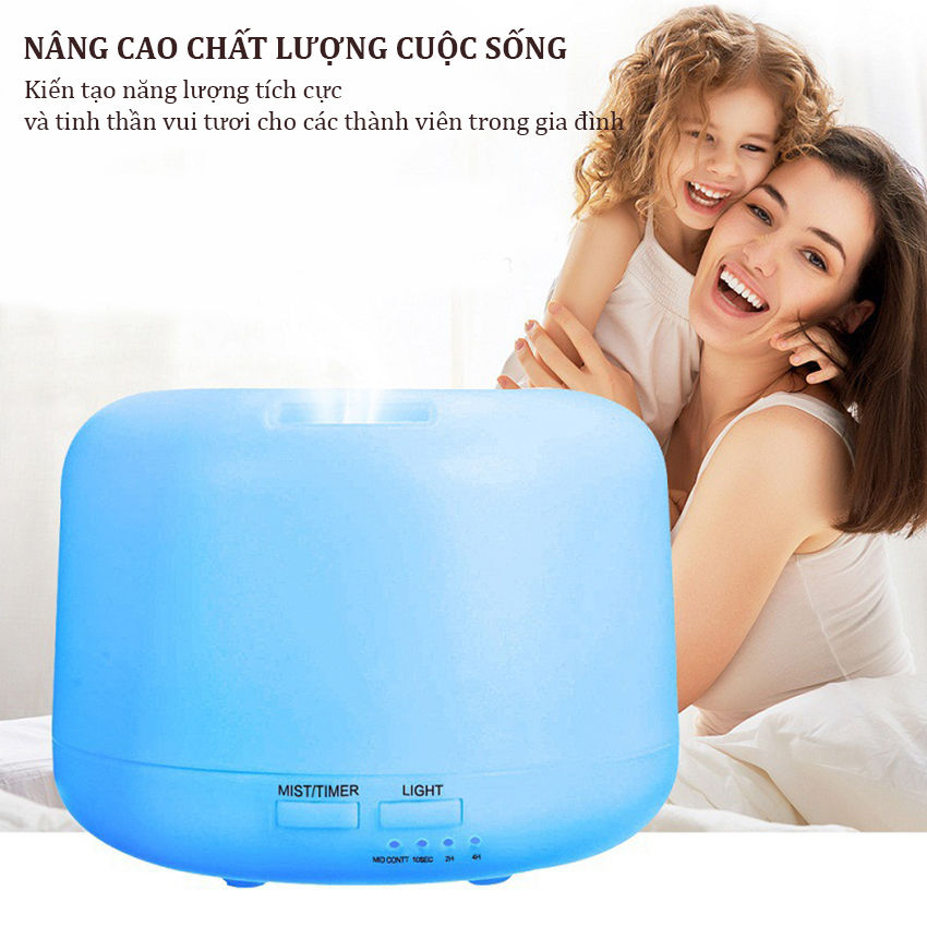 Máy xông tinh dầu phòng ngủ tạo ẩm phun sương 550ml khuếch tán tinh dầu làm thơm phòng, khử mùi nhà vệ sinh - Vinbuy
