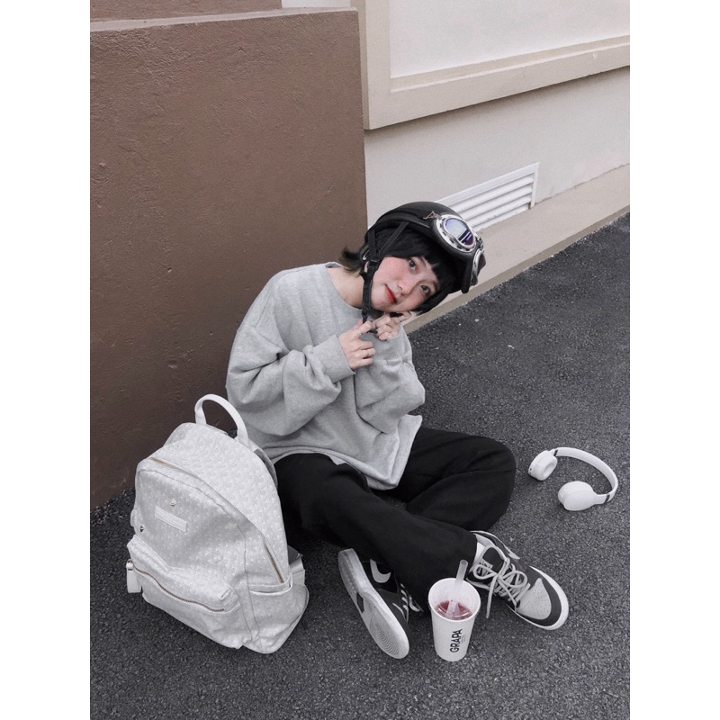 Balo Edmond Maison Monogram Marid Màu Trắng