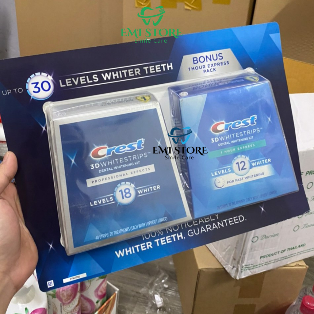 [SET 7 GÓI] Miếng dán trắng răng Crest 3D White  - Răng trắng sáng, an toàn cho men răng | BigBuy360 - bigbuy360.vn
