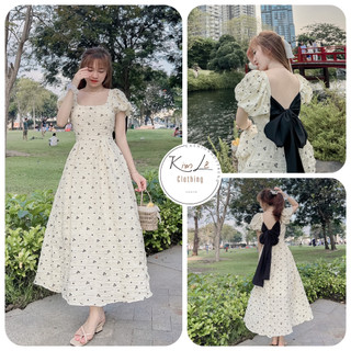 Đầm Xốp Hoa Cột Nơ Lưng Bản To Siêu Xinh ( có mút) CHẤT : XỐP HOA Freesize: <55kg (tùy chiều cao)