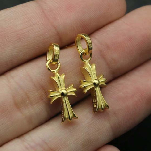 KHUYÊN TAI CHROME HEART Vàng CH-198 -BÔNG TAI Thánh Giá Chrome heart Vàng CH / Chrome heart earrings Gold