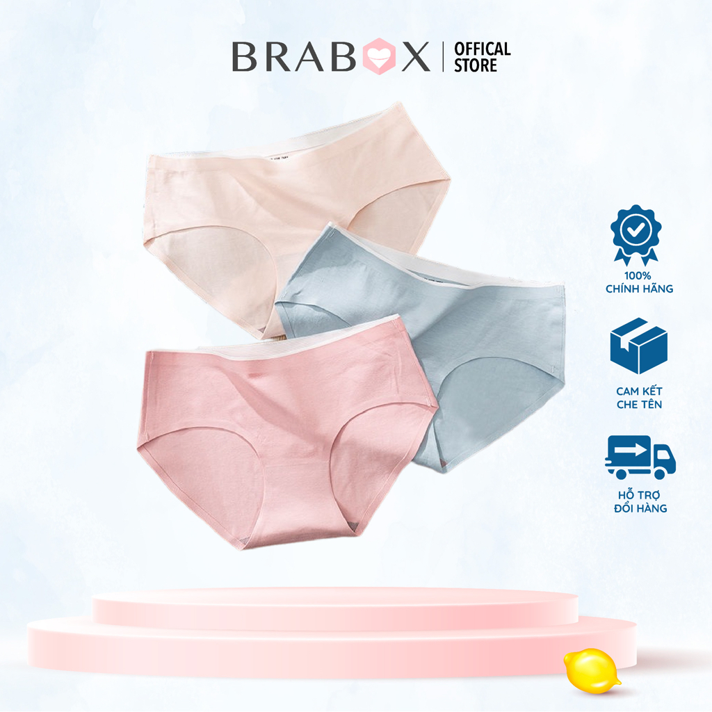 Quần lót nữ ép viền, quần lót cotton không đường may QC03 BRABOX