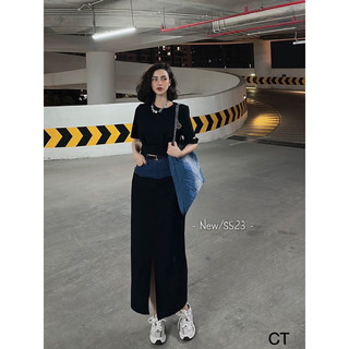 Set áo croptop mix chân váy pha bò kèm belt hot hit quangzhou
