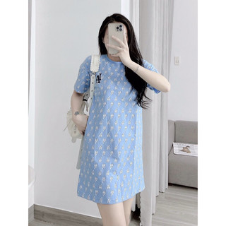 đầm xuông MLB cổ tròn vải cotton mát mẻ thoải mái nhiều mầu đue size sml
